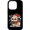 cat winter scarf box snow wintertime yul Custodia per iPhone 14 Pro Simpatico gatto invernale con sciarpa e scatola