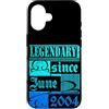 Lustiger Geburtstagsspruch zum 22. Gebur Custodia per iPhone 16 22° Compleanno Leggendario dal Giugno 2004 Anno Retro