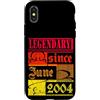Lustiger Geburtstagsspruch zum 22. Gebur Custodia per iPhone X/XS 22° Compleanno Leggendario dal Giugno 2004 Anno Retro