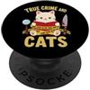 Love Reading Books Designs Gatti Crime Detective Romanzo Reader Lettura Thriller PopSockets PopGrip Adesivo