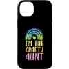 Aunt To Be Pregnancy Announcement Party Custodia per iPhone 14 Plus Estetica I'm The Crafty Aunt Boho Rainbow Heart