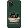 Cute Homeless Cat in a Box Custodia per iPhone 11 Pro Max Gatto senzatetto carino gattino cartone animato amante gatto animale umorismo