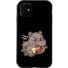 hippo rugby strong mascot run cartoon ru Custodia per iPhone 11 Forte ippopotamo rugby corridore cartone animato