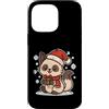 cat winter scarf box snow wintertime yul Custodia per iPhone 14 Pro Max Simpatico gatto invernale con sciarpa e scatola
