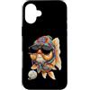 Vintage Retro Knitting Cute Lover Women Custodia per iPhone 16 Plus Goldfish - Filato quadrato per uncinetto, per amanti dell'uncinetto