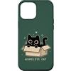 Cute Homeless Cat in a Box Custodia per iPhone 12 Pro Max Gatto senzatetto carino gattino cartone animato amante gatto animale umorismo