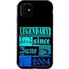 Lustiger Geburtstagsspruch zum 22. Gebur Custodia per iPhone 11 22° Compleanno Leggendario dal Giugno 2004 Anno Retro