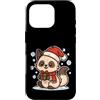 cat winter scarf box snow wintertime yul Custodia per iPhone 16 Pro Simpatico gatto invernale con sciarpa e scatola