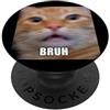 Cute Cat Meme Art Graphic Humor (Bruh) Bruh Funny Cute Cat Meme sfocato Foto Umorismo PopSockets PopGrip Adesivo