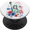 Liberty Bubble Co. Patriotic Lady Liberty Bubble Gum American Flag Art Tee PopSockets PopGrip Adesivo