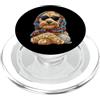 Vintage Retro Knitting Cute Lover Women Filato quadrato per uncinetto Golden Doodle Goldendoodle Dog Granny PopSockets PopGrip per MagSafe