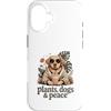 Dog Lover Plant Lover Custodia per iPhone 16 Piante Cani E Peace Dog Amante Piante Vibes