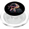 Vintage Retro Knitting Cute Lover Women Crow Raven Granny - Filato quadrato per uncinetto, per amanti dell'uncinetto PopSockets PopGrip per MagSafe