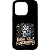 Physics Owl Coffee Nerd Science Humor Custodia per iPhone 15 Pro Teoricamente funzionante Gufo Fisica Caffè Umorismo