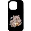 hippo rugby strong mascot run cartoon ru Custodia per iPhone 15 Pro Forte ippopotamo rugby corridore cartone animato