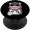 Vintage Retro Knitting Cute Lover Women Chinchilla Pet Granny Square Crochet Yarn Crochet Lover PopSockets PopGrip Adesivo