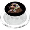 Vintage Retro Knitting Cute Lover Women Bigfoot Sasquatch Yeti Granny - Filato quadrato per uncinetto PopSockets PopGrip per MagSafe
