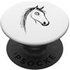 Abstract Scribble Line Doodle Horse Desi Equitazione divertente di schizzo disegnato a mano del cavallo PopSockets PopGrip Adesivo