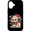 cat winter scarf box snow wintertime yul Custodia per iPhone 16 Simpatico gatto invernale con sciarpa e scatola