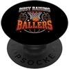 Sports Parents Basketball Coach Designs Occupato Raising Ballers Basket Mamma PopSockets PopGrip Adesivo