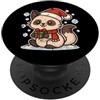 cat winter scarf box snow wintertime yul Simpatico gatto invernale con sciarpa e scatola PopSockets PopGrip Adesivo