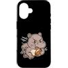 hippo rugby strong mascot run cartoon ru Custodia per iPhone 16 Forte ippopotamo rugby corridore cartone animato