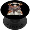 Vintage Retro Knitting Cute Lover Women Hereford - Cow Farmer Hereford Bovini Granny Square Crochet PopSockets PopGrip Adesivo