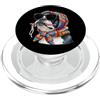 Vintage Retro Knitting Cute Lover Women Boston Terrier, filo quadrato all'uncinetto per cani Bostie Granny PopSockets PopGrip per MagSafe