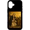 Icone epiche ortodosse Custodia per iPhone 16 Icona ortodossa di San Serafino di Sarov con un orso