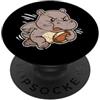 hippo rugby strong mascot run cartoon ru Forte ippopotamo rugby corridore cartone animato PopSockets PopGrip Adesivo