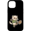 rugby ferret kick cute rugby oval ball s Custodia per iPhone 15 Cartone animato Rugby Furetto Calcio