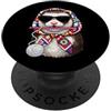 Vintage Retro Knitting Cute Lover Women Ferret Pet Granny Square Crochet Yarn Crochet Lover PopSockets PopGrip Adesivo