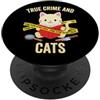 Love Reading Books Designs Gatti Crime Detective Romanzo Reader Lettura Thriller PopSockets PopGrip Adesivo