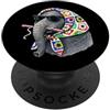 Vintage Retro Knitting Cute Lover Women Elephant Animal Granny - Filato quadrato per uncinetto, per amanti dell'uncinetto PopSockets PopGrip Adesivo
