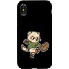 rugby ferret kick cute rugby oval ball s Custodia per iPhone X/XS Cartone animato Rugby Furetto Calcio
