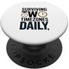 Teexpression Fuso orario Survivor Filipino Expat Work PopSockets PopGrip Adesivo