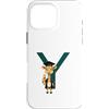 Timowo Studio Custodia per iPhone 16 Pro Max Giraffa Diploma Lettera Y Alfabeto Animale