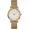 Timex Transcend TW2Y10300 - Orologio da donna da 34 mm, cinturino in maglia color oro e quadrante argentato