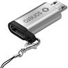 SONERO Adattatore USB OTG, da micro USB a presa USB-C, alluminio/argento