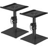 suptek Supporto per altoparlante indipendente,regolabile in altezza e inclinazione, supporto audio universale per computer e libreria,suono elevato,confezione da 2,24,4 x 22,4 cm,Nero