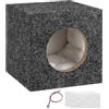 QUARKZMAN 4 Inch Acustica Portata In Legno, Grigio Singolo Subwoofer Ventilato Cassa Audio Auto Cassa Altoparlante Camion Per DIY Audio Casa Veicoli Personalizzati Forniture Suono