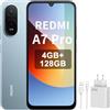XIAOMI Smartphone Redmi A7 Pro 4 + 128 GB 6,9 120 Hz HyperOS 3 6000 mAh Dual SIM, blu nebbia, caricatore da 67 W incluso