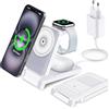 SACBRZZ 3 in 1 Caricatore Wireless per iPhone 17/16/15/14/13/12/Pro/Max/Plus, Stazione Ricarica per Apple, Rapida Stazione Di Ricarica per Apple Watch Ultra 2/9/8/SE/7/6/5/4/3/2,Per AirPods Pro/3/AirPods 2