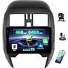 SIXWIN 4+64G Android 15 Autoradio per Nissan Micra 2010-2017 con Wireless CarPlay/Android Auto/Mirror Link, 9 HD TouchScreen Schermo con Navigatore WiFi Bluetooth 5.0 RDS FM Radio EQ+Tetrocamera