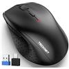 TECKNET Mouse wireless con adattatore USB-C 4800 DPI 2.4G mouse wireless con ricevitore USB, 30 mesi di durata della batteria, monitoraggio ottico, mouse wireless con 6 pulsanti per PC Laptop Windows