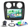 VECHTEL 4G+64G Autoradio Android 15 per Renault Dacia Sandero 2 B52 2012-2019, 9'' InCell HD Schermo Tactile co Manopola Rotante Carplay Android Auto senza Fili GPS 5G WiFi USB Bluetooth FM RDS Camera