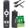 Octagon [Test molto buono, Note 1.1 *] OCTAGON Spirit Nano 4K UHD Android TV Stick + adattatore DVBSHOP HDMI, per TV, telecomando Bluetooth, HDR10+, 2 GB e 32 GB, ricevitore IP TV, WiFi, MeTV