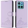 MOJIA Cover per Motorola Edge 60 Fusion/Edge 60, Custodia Portafoglio in Pelle PU Premium, Custodia a Libro per Telefono con Porta Carte Con Funzione Antifurto RFID. Viola