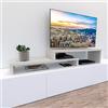 Henor Mobile TV Scala in Legno Regolabile 110+110 x 35 x 30/15 cm Quercia Stel