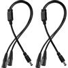 KUOQIY KUOQI 2 pezzi 5.5 x 2.1 mm 5-24 V 1 maschio DC Power Splitter 2 vie Cavo per fotocamera, telecamere CCTV, striscia LED, router